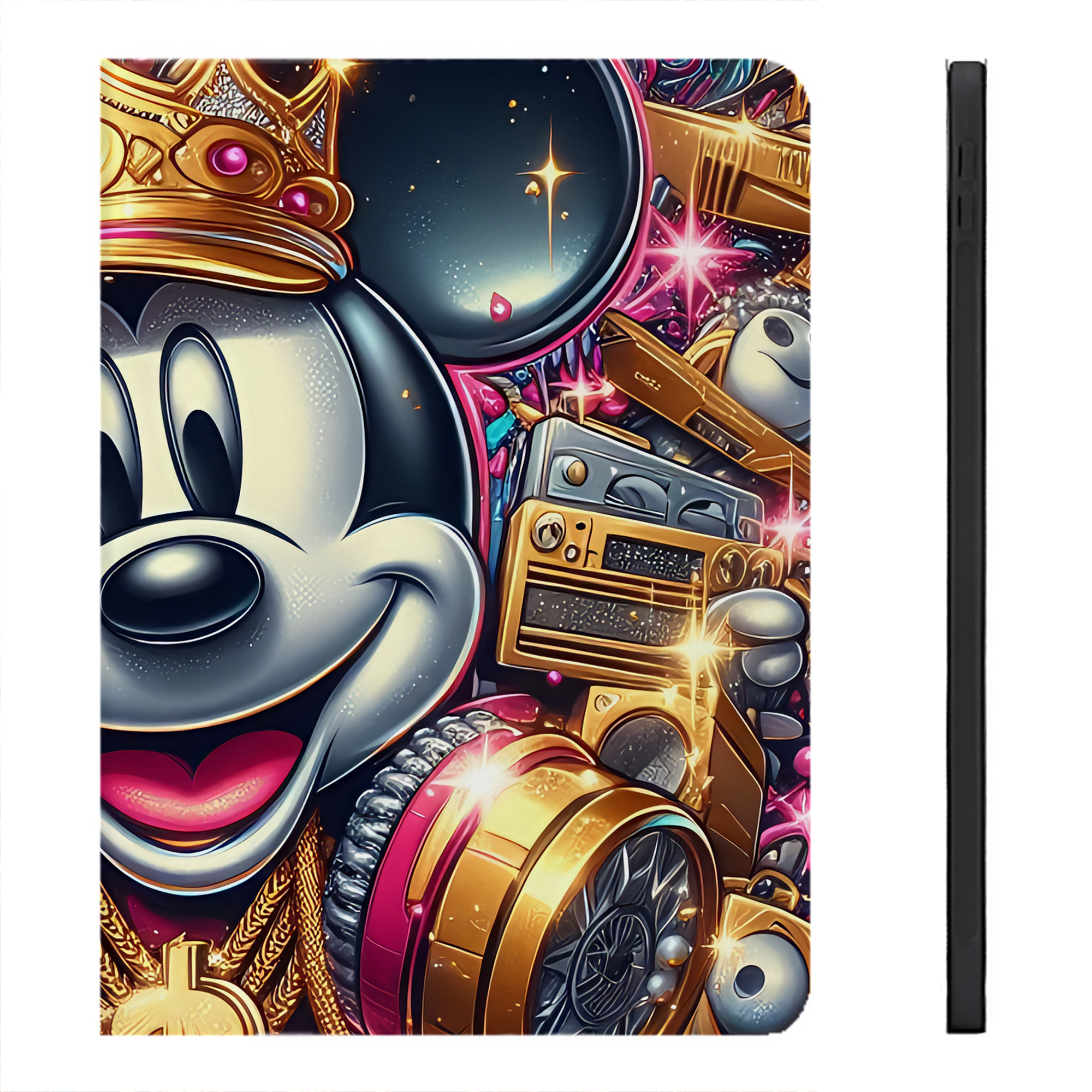 （画像用） ミッキーマウス Mickey Mouse IPadケース ペンホルダー付き ブックスタイルデザイン